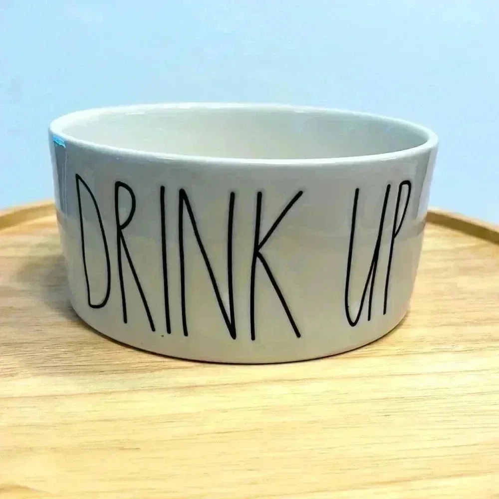Rae Dunn DRINK UP‎ Dog Bowl